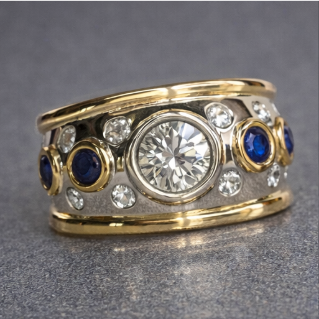 Vintage Gold Oval Stone Ring
