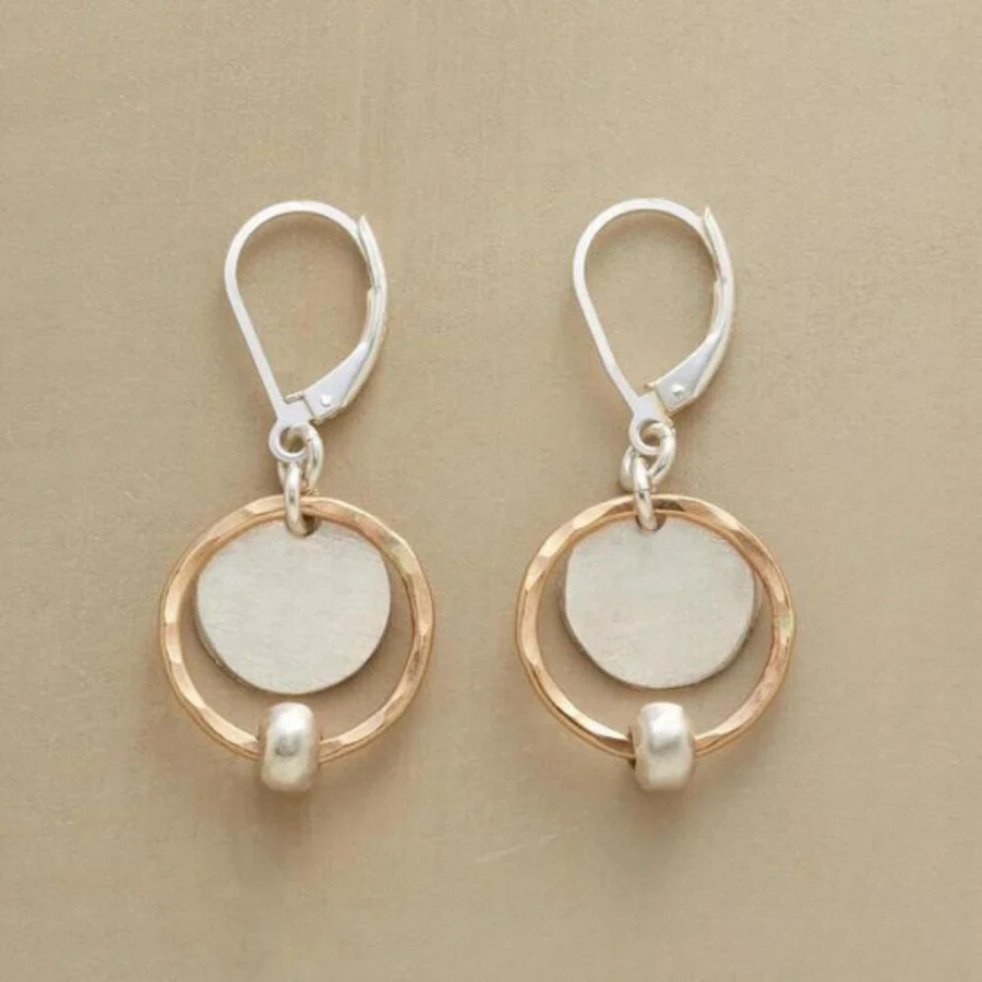Chic Gold and Silver Pearl Earrings