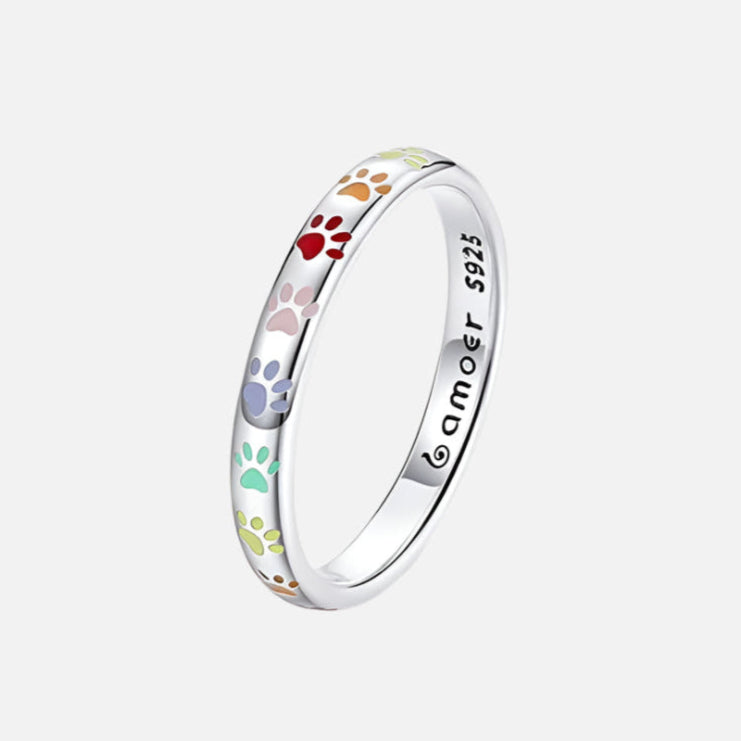 Sterling Silver Ring with Paw Design