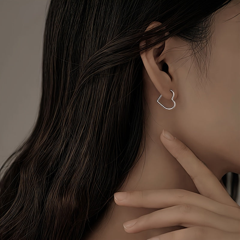 Golden Heart Stainless Steel Earrings