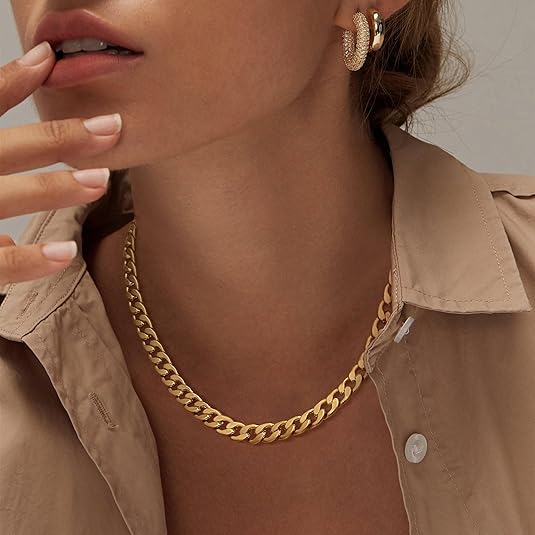 Chunky Cuban Link Necklace | Gold