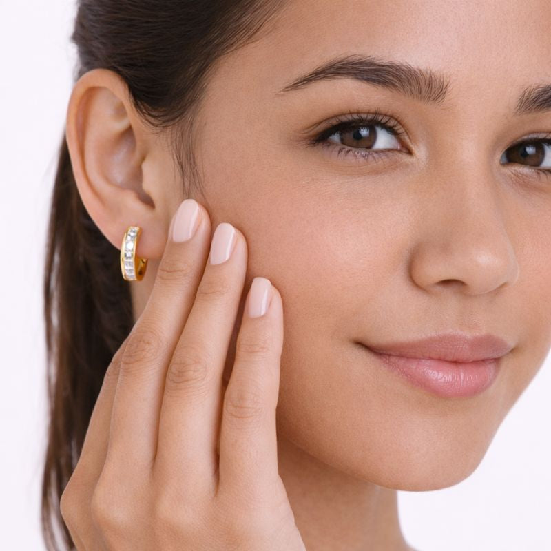 ATHENA CZ HOOP EARRINGS