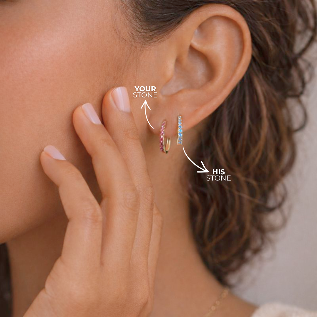 BIRTHSTONE HUGGIE EARRINGS