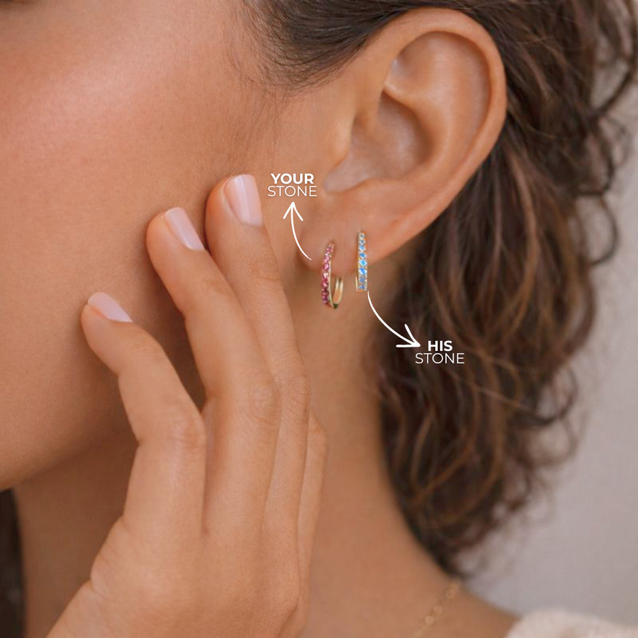 BIRTHSTONE HUGGIE EARRINGS