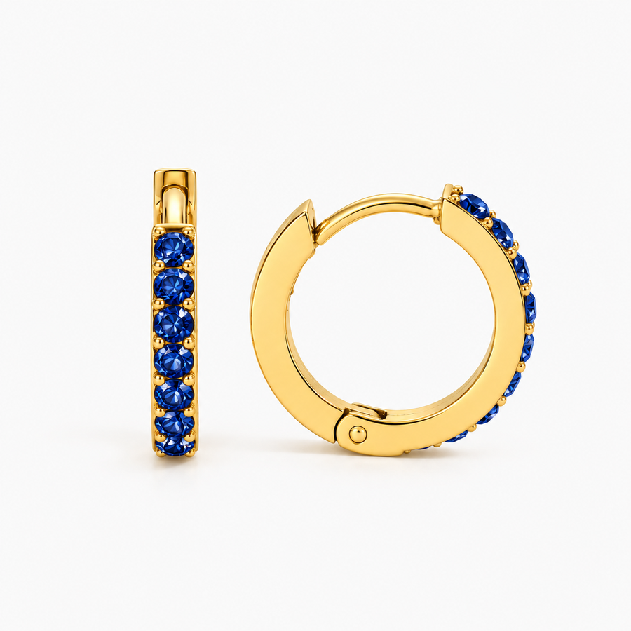 BIRTHSTONE HUGGIE EARRINGS