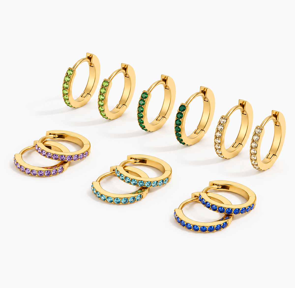 BIRTHSTONE HUGGIE EARRINGS