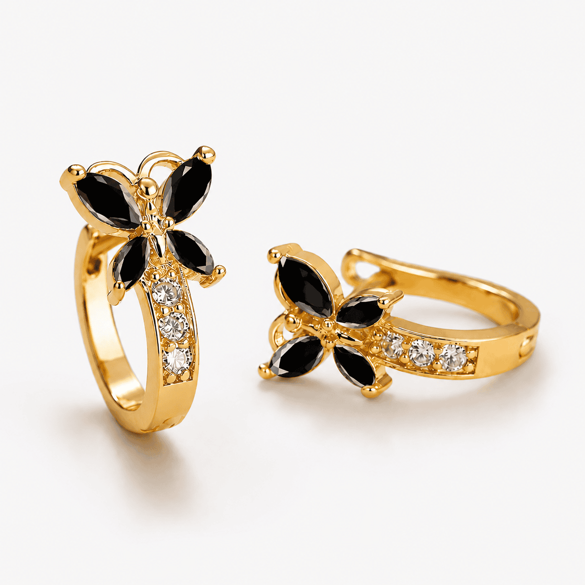 CRYSTAL BUTTERFLY HOOPS