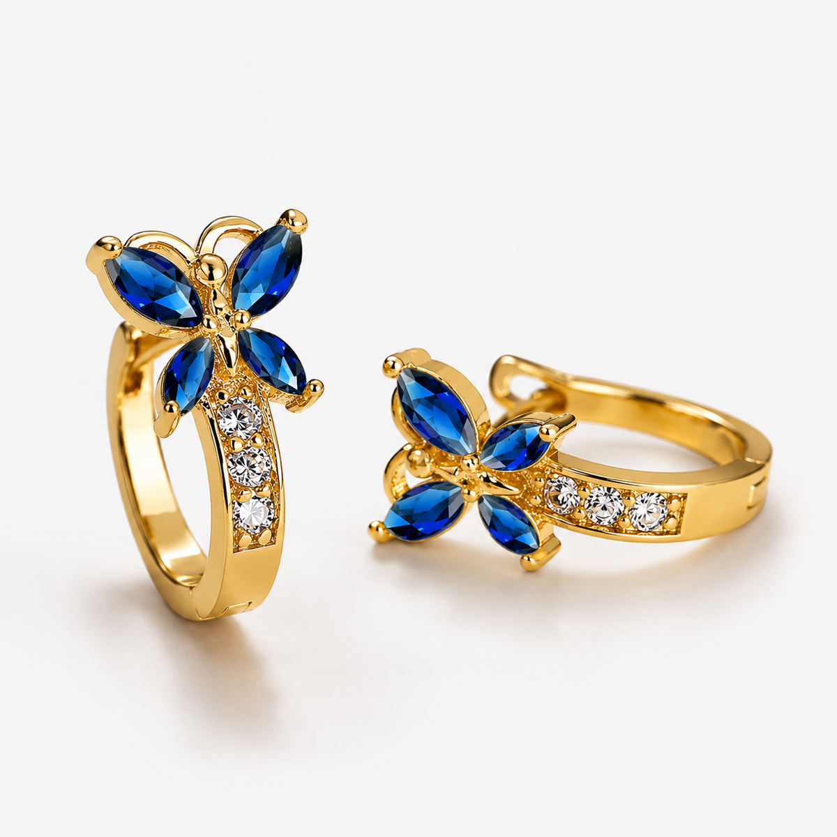 CRYSTAL BUTTERFLY HOOPS