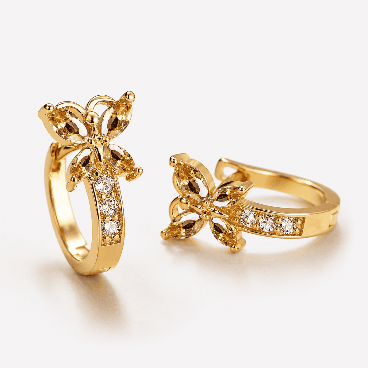 CRYSTAL BUTTERFLY HOOPS