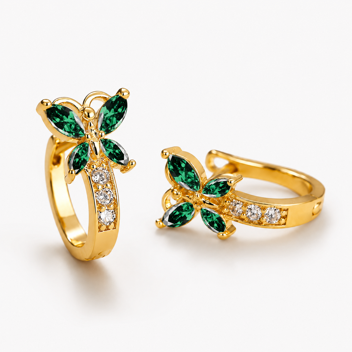 CRYSTAL BUTTERFLY HOOPS
