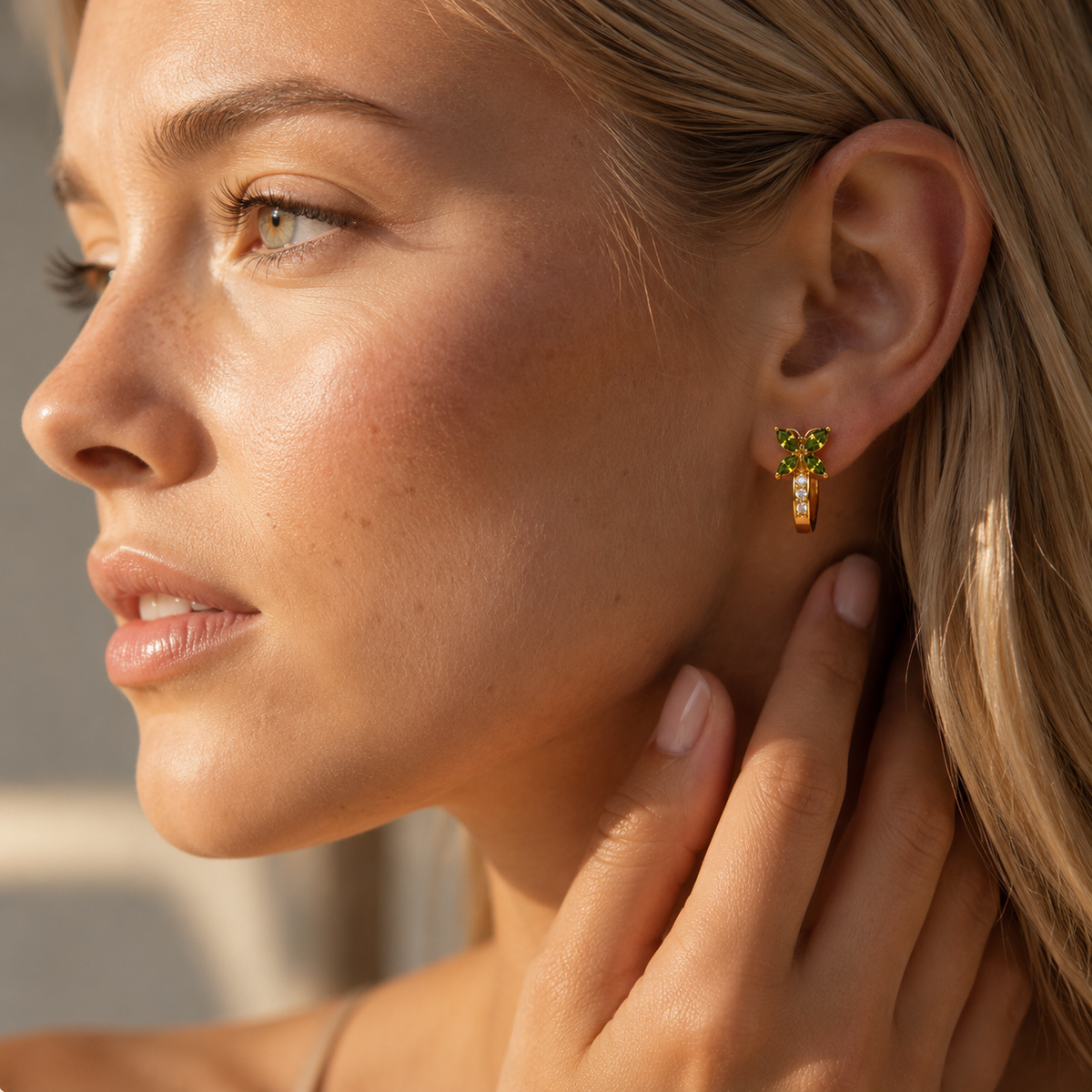 CRYSTAL BUTTERFLY HOOPS