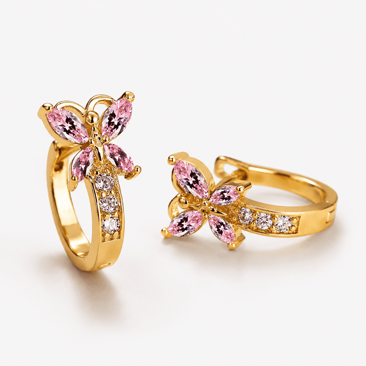 CRYSTAL BUTTERFLY HOOPS