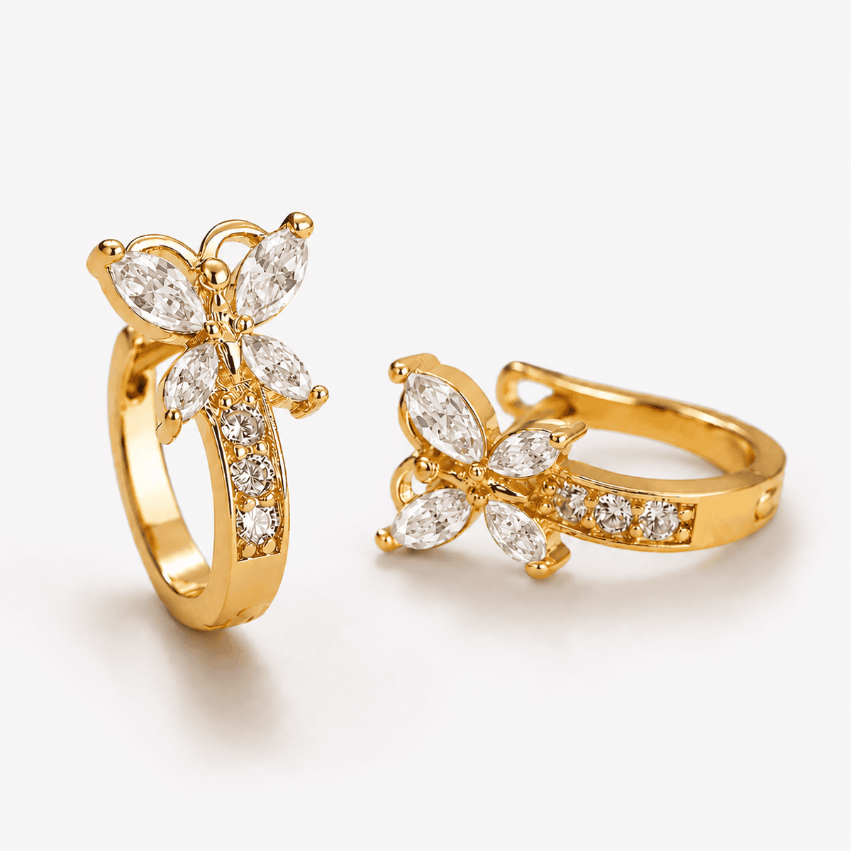 CRYSTAL BUTTERFLY HOOPS
