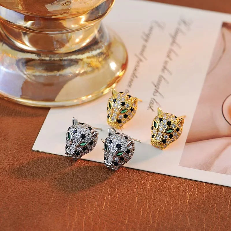 Colorful Leopard Crystal Statement Earrings