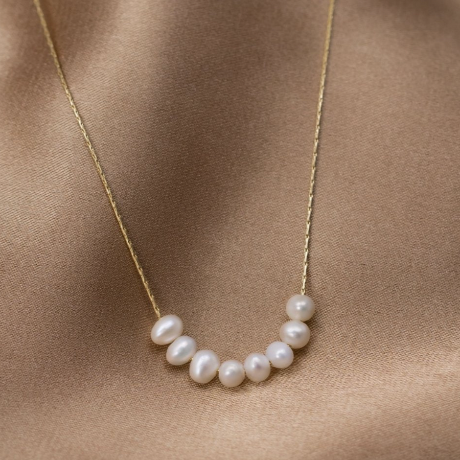Freshwater Pearls in Gold Necklace | Sustainable Ocean-Inspired Jewelry
