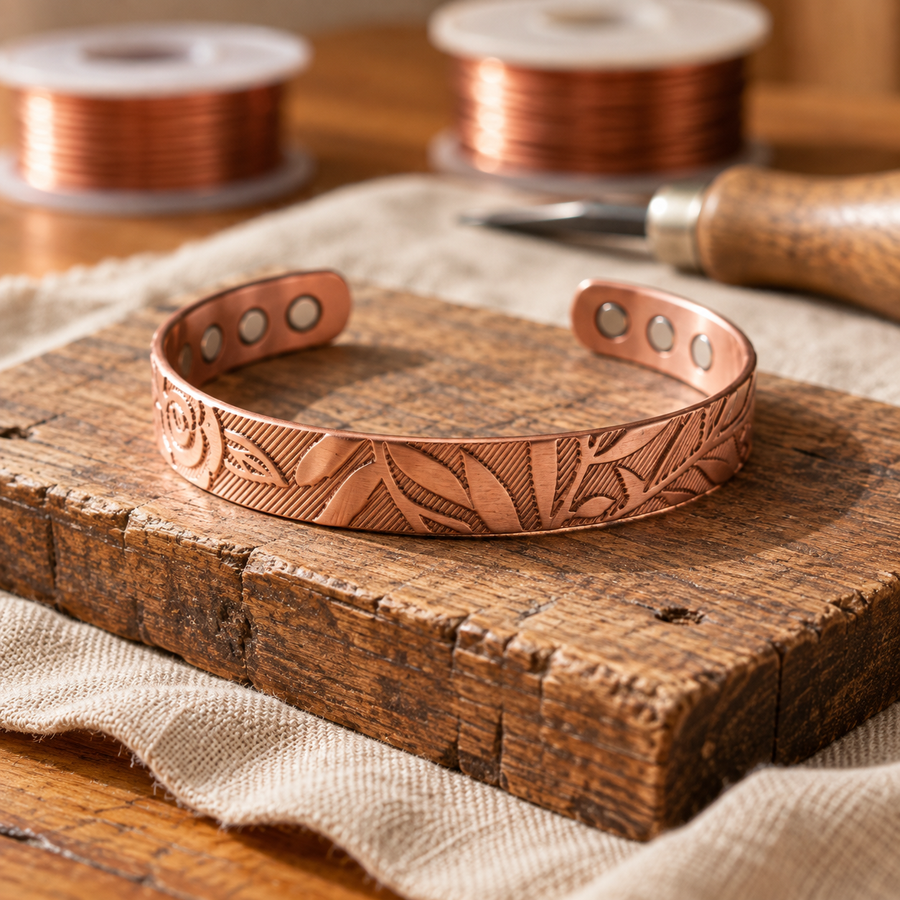 Embossed Copper Bracelet
