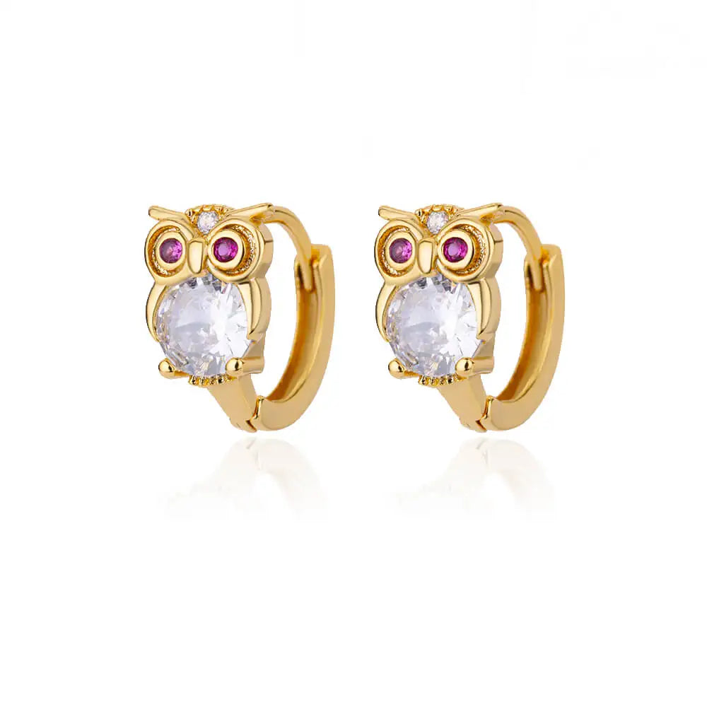 Crystal Animal Hoop Earrings