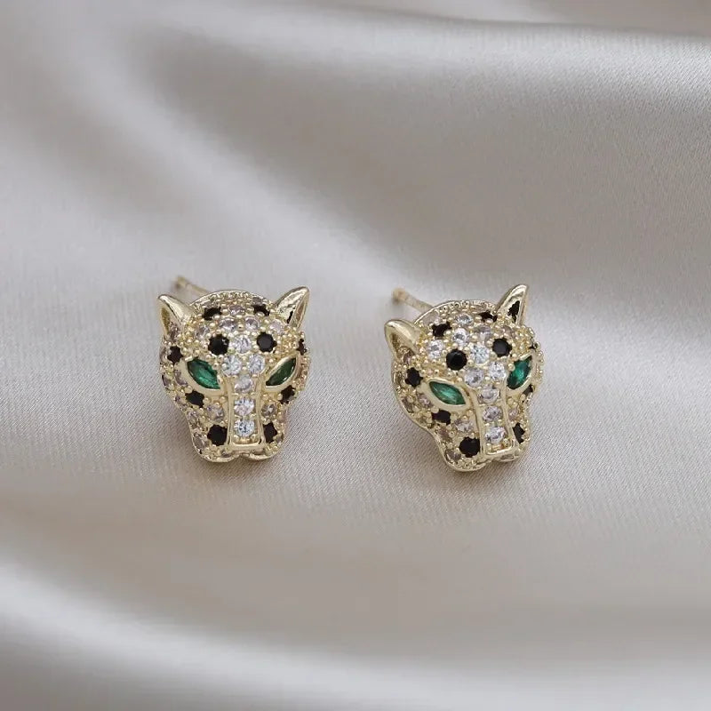 Colorful Leopard Crystal Statement Earrings