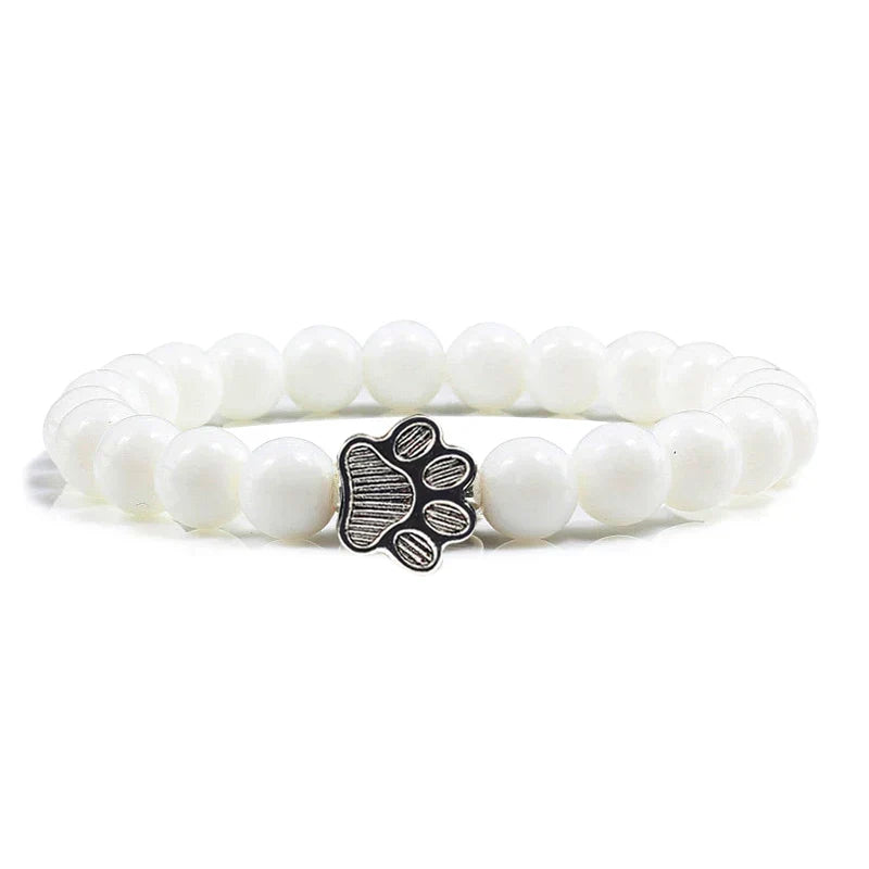 Beaded Paw Bracelet – Natural Stone Design