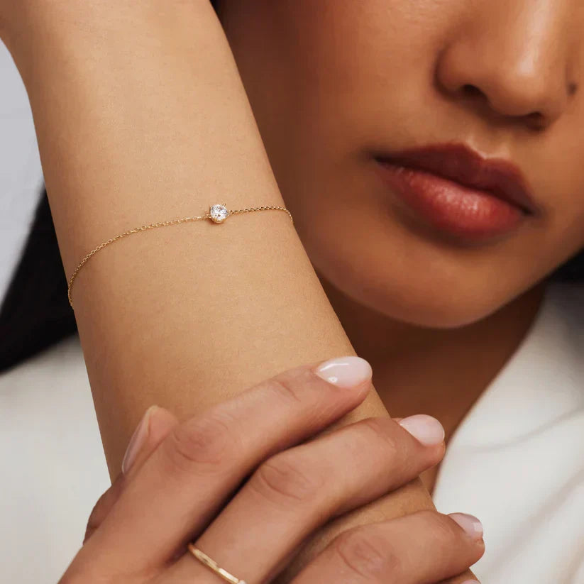 Cléa Moissanite Stone Bracelet | Gold