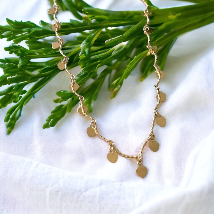 Melita Dangle Heart Choker Necklace