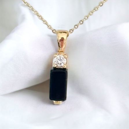 Alessia Black Onyx Bar Necklace