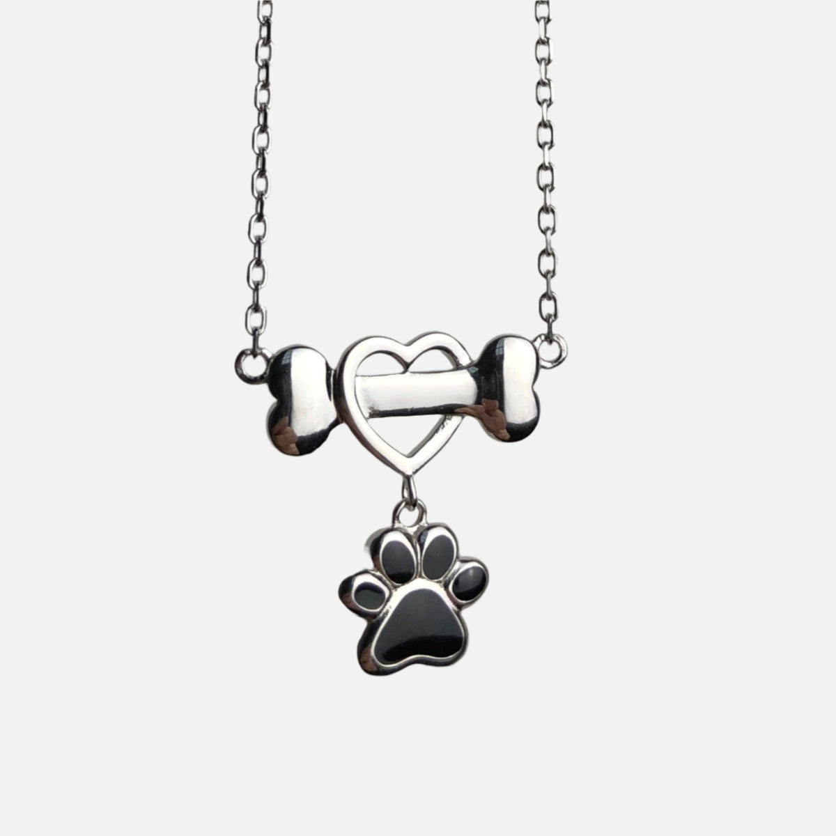 Dainty Dog Paw Necklace in Stainless Steel