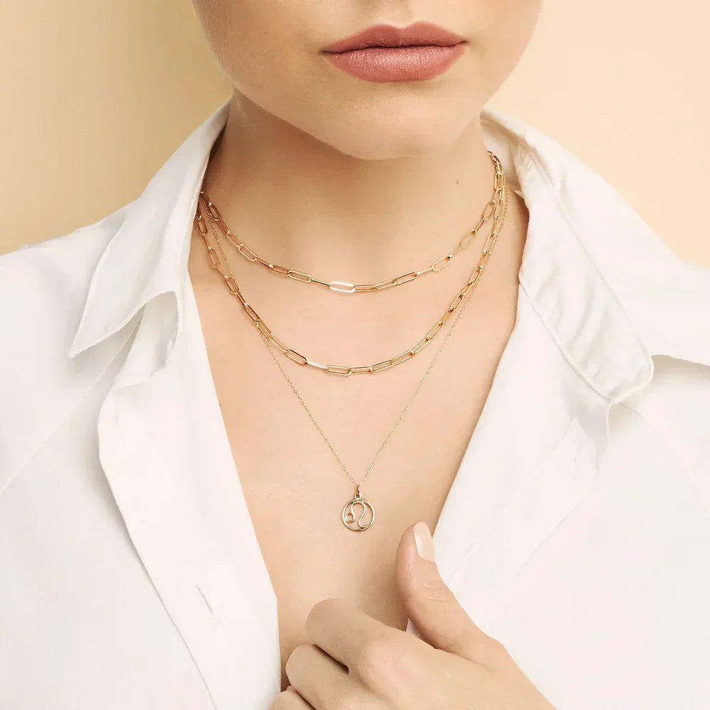 Zodiac sign necklace | Gold