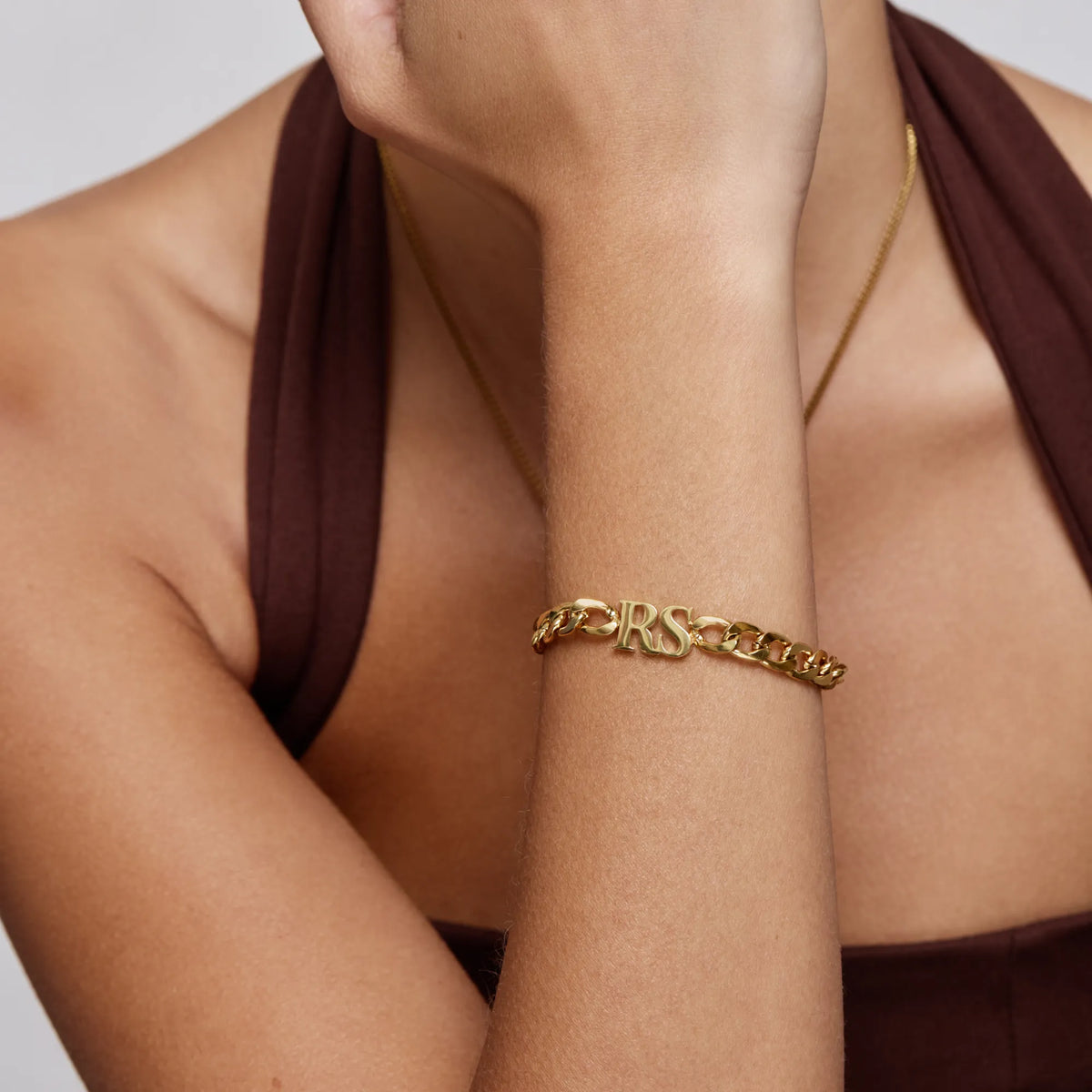 Curb Initial Bracelet