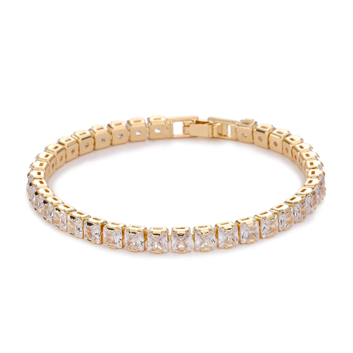 Square Tennis Bracelet | Gold