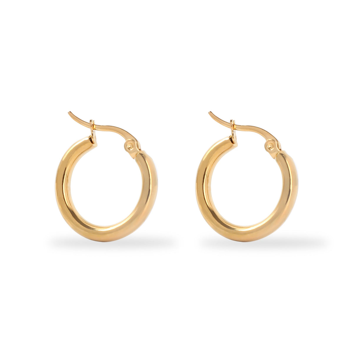 Polished Silver Classic Hoop Earrings