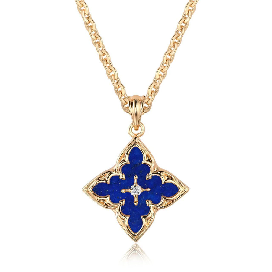 Brown Clover Pendant Necklace | Gold