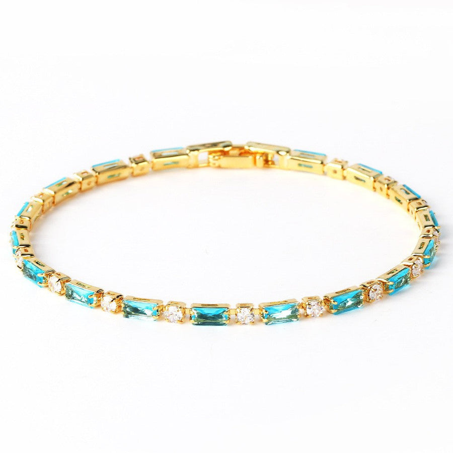 Natural Turquoise Stone Bracelet | Gold