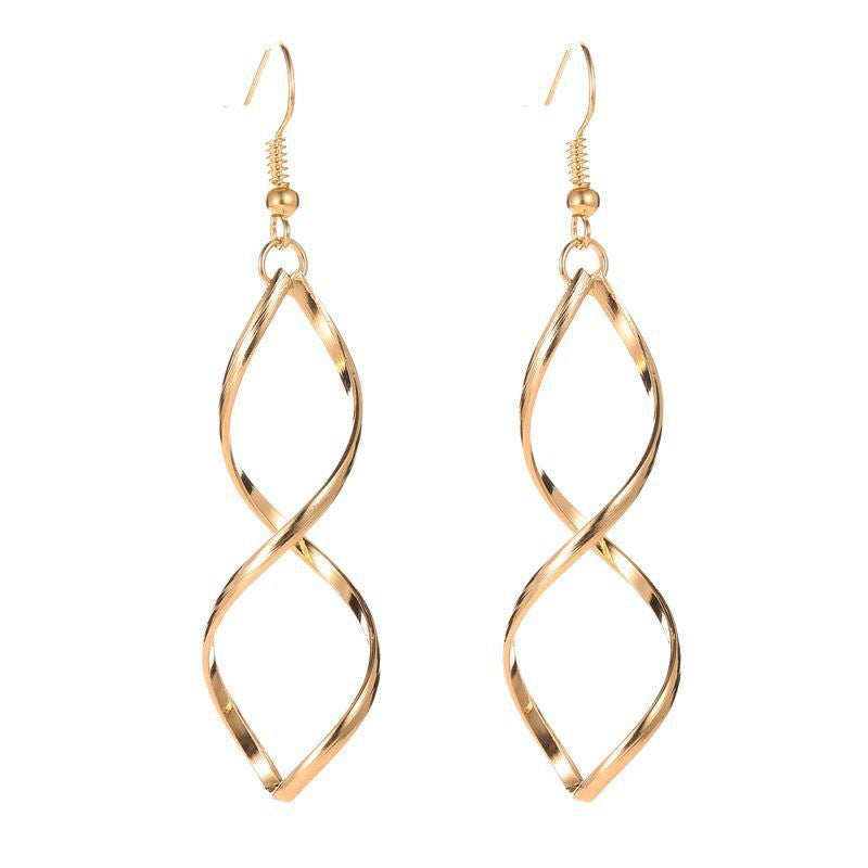 Spiral Dangle Earrings | Gold
