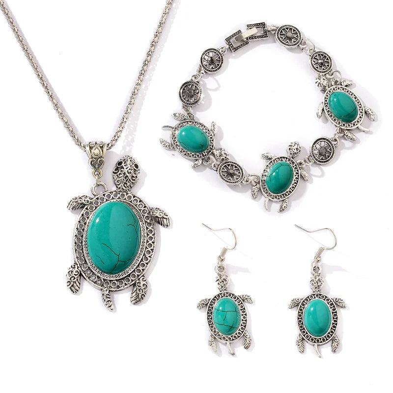 Turquoise Tortoise Jewelry Set