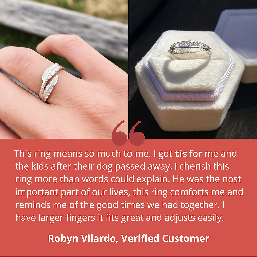 Feather From An Angel - Adjustable Memorial Ring