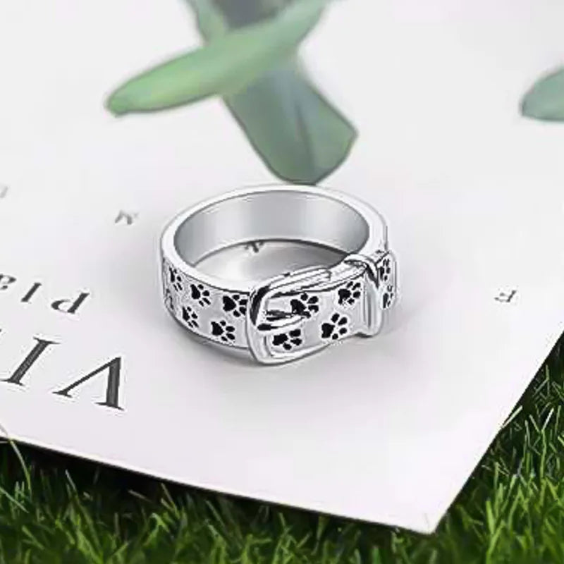 Cute and Stylish Dog-Inspired Collar Ring