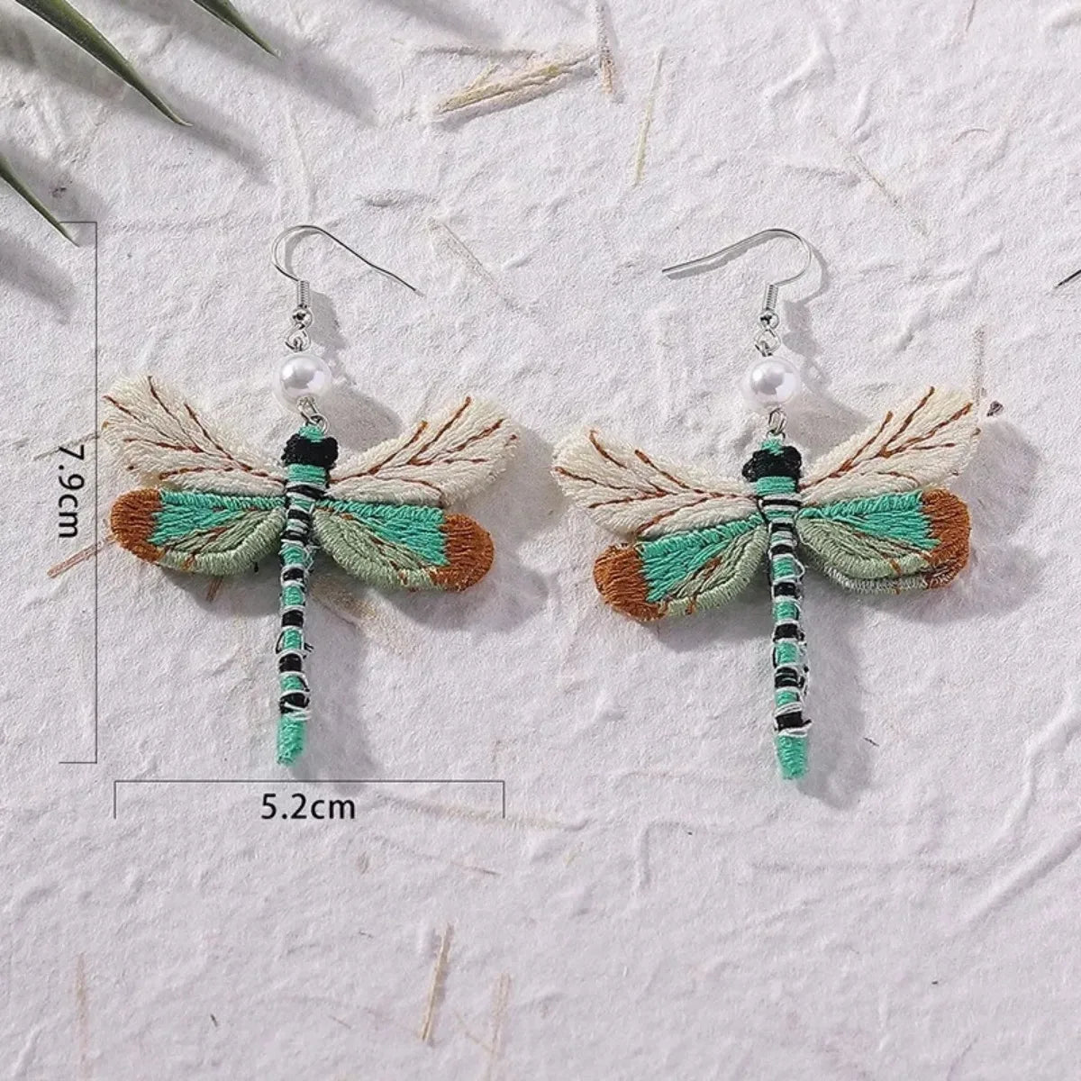 Bohemian Embroidered Dragonfly Earrings
