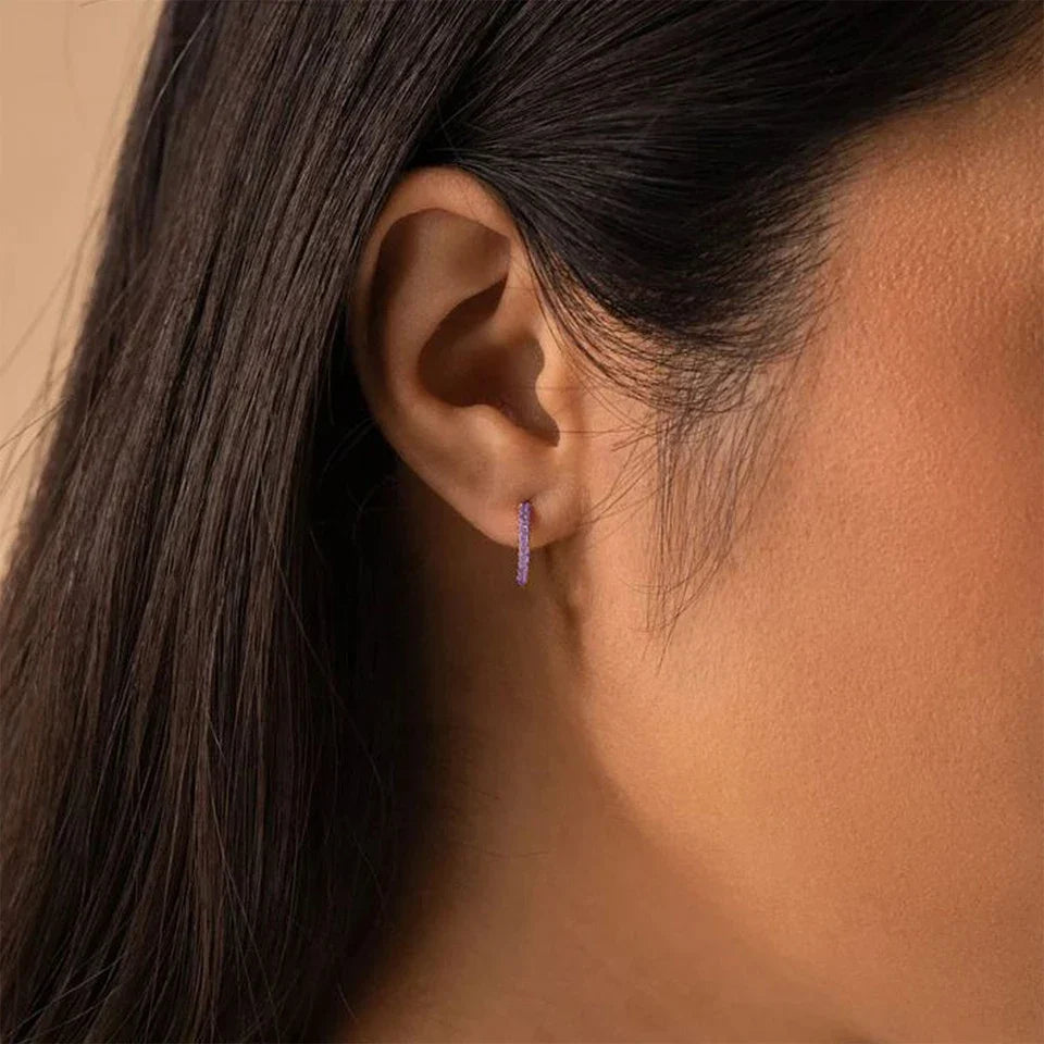BIRTHSTONE HUGGIE EARRINGS