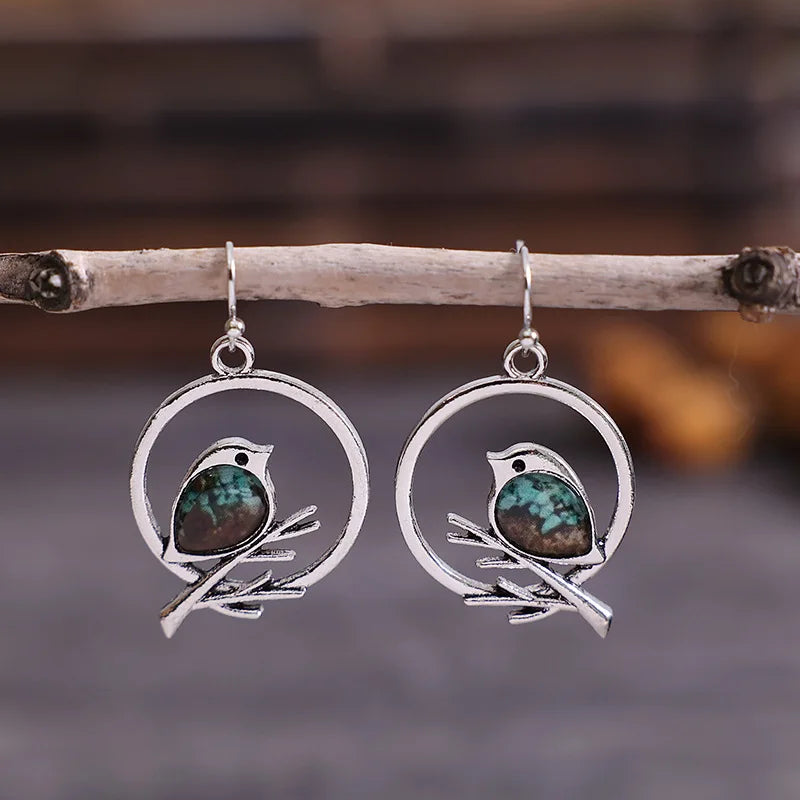 Vintage Bird on Branch Earrings – Symbol of Freedom & Serenity