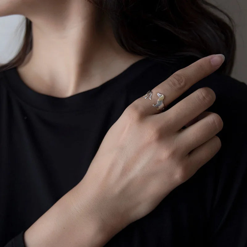 925 Sterling Silver Dachshund Ring – Adjustable Fit