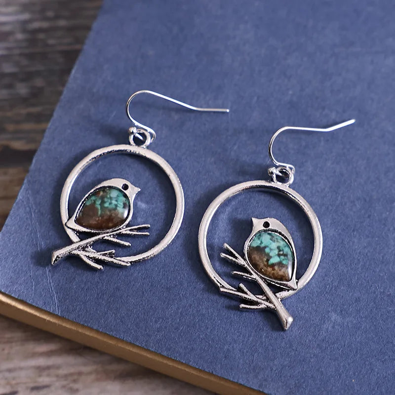 Vintage Bird on Branch Earrings – Symbol of Freedom & Serenity