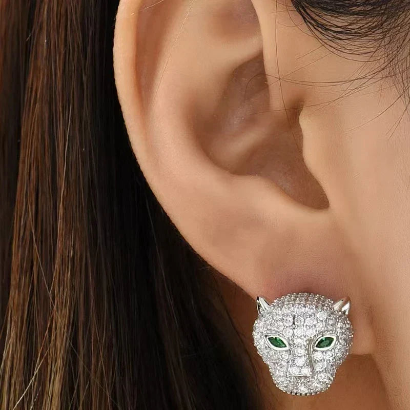 Colorful Leopard Crystal Statement Earrings