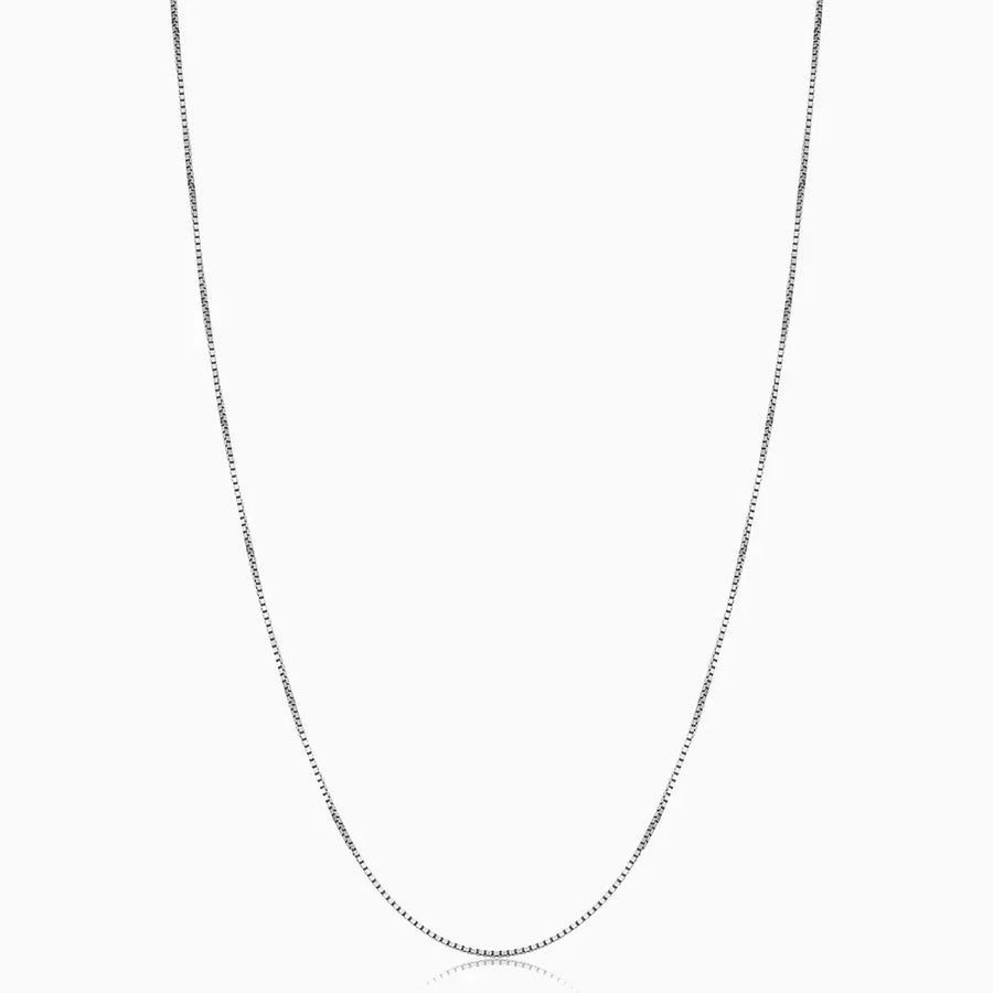 Bodega Box Necklace | White Gold