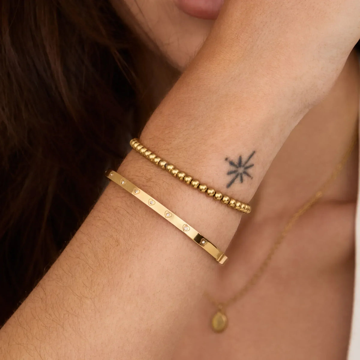 Crystal Heart Bangle