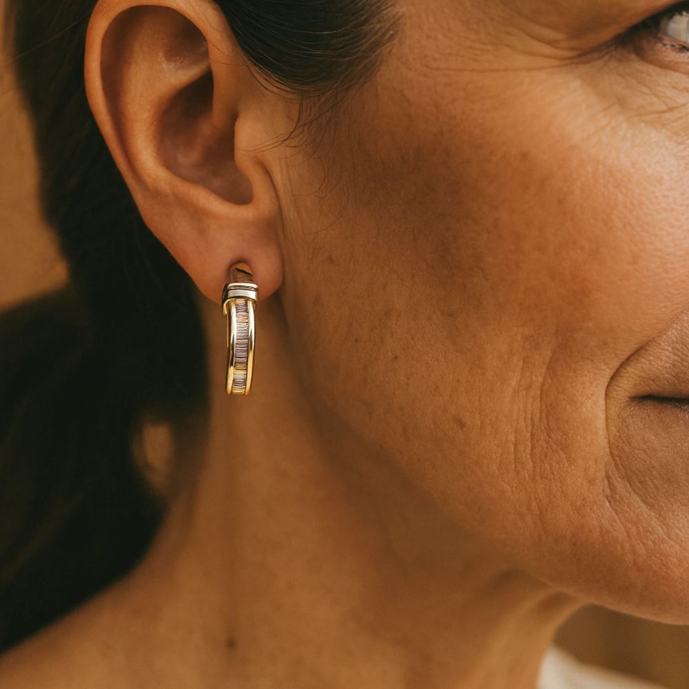 Vintage gold and diamond earrings