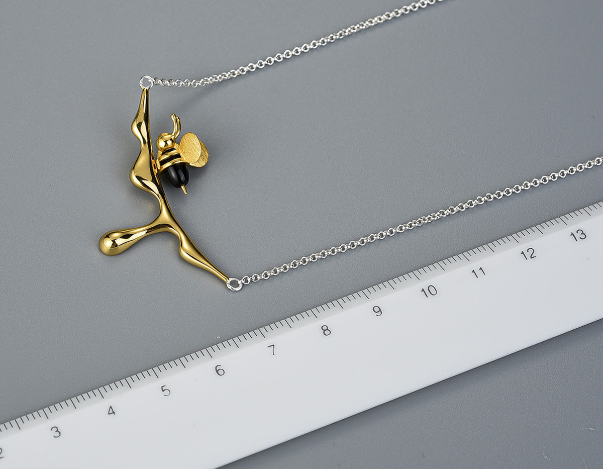 Dripping Honey & Bee Necklace