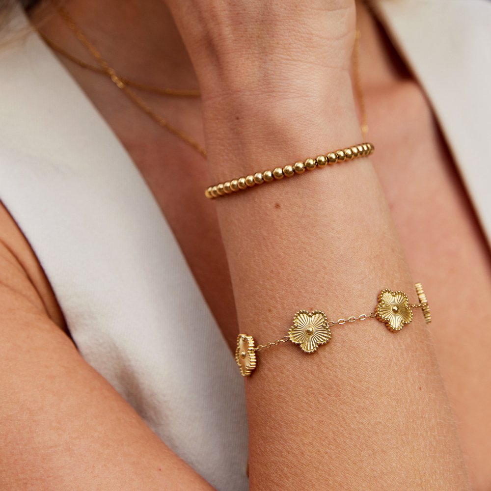 Gold Lucky Clover Bracelet