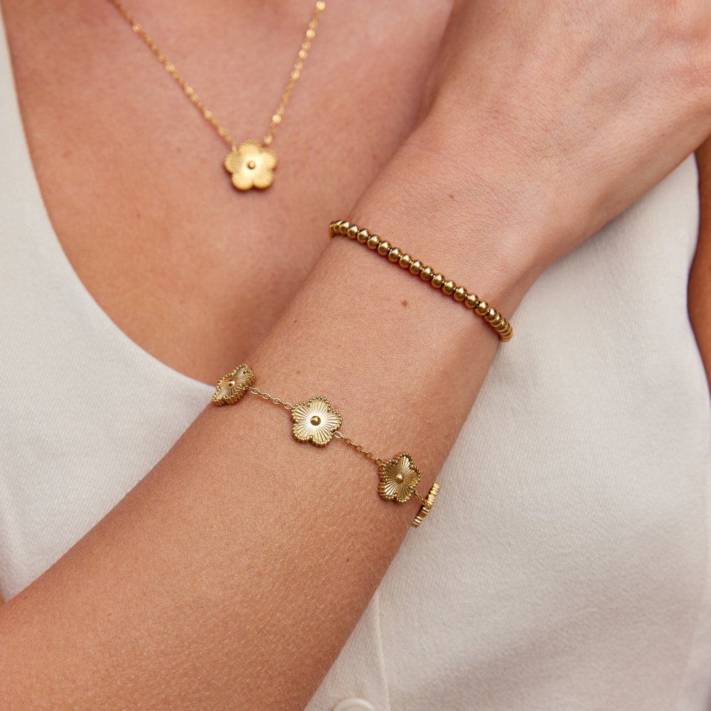 Gold Lucky Clover Bracelet