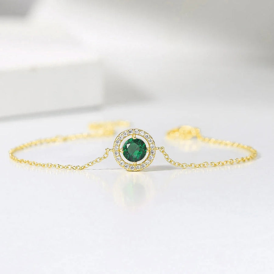 Vintage Gold Green Crystal & Pave Border Bracelet